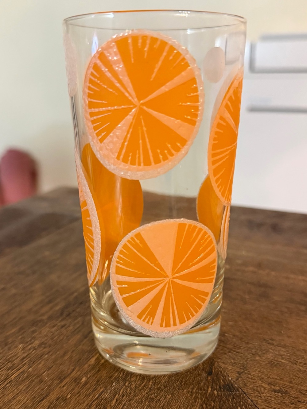 Vintage Fred Press Raised Sugared Orange Slice Highball Glass - Picture 10 of 11